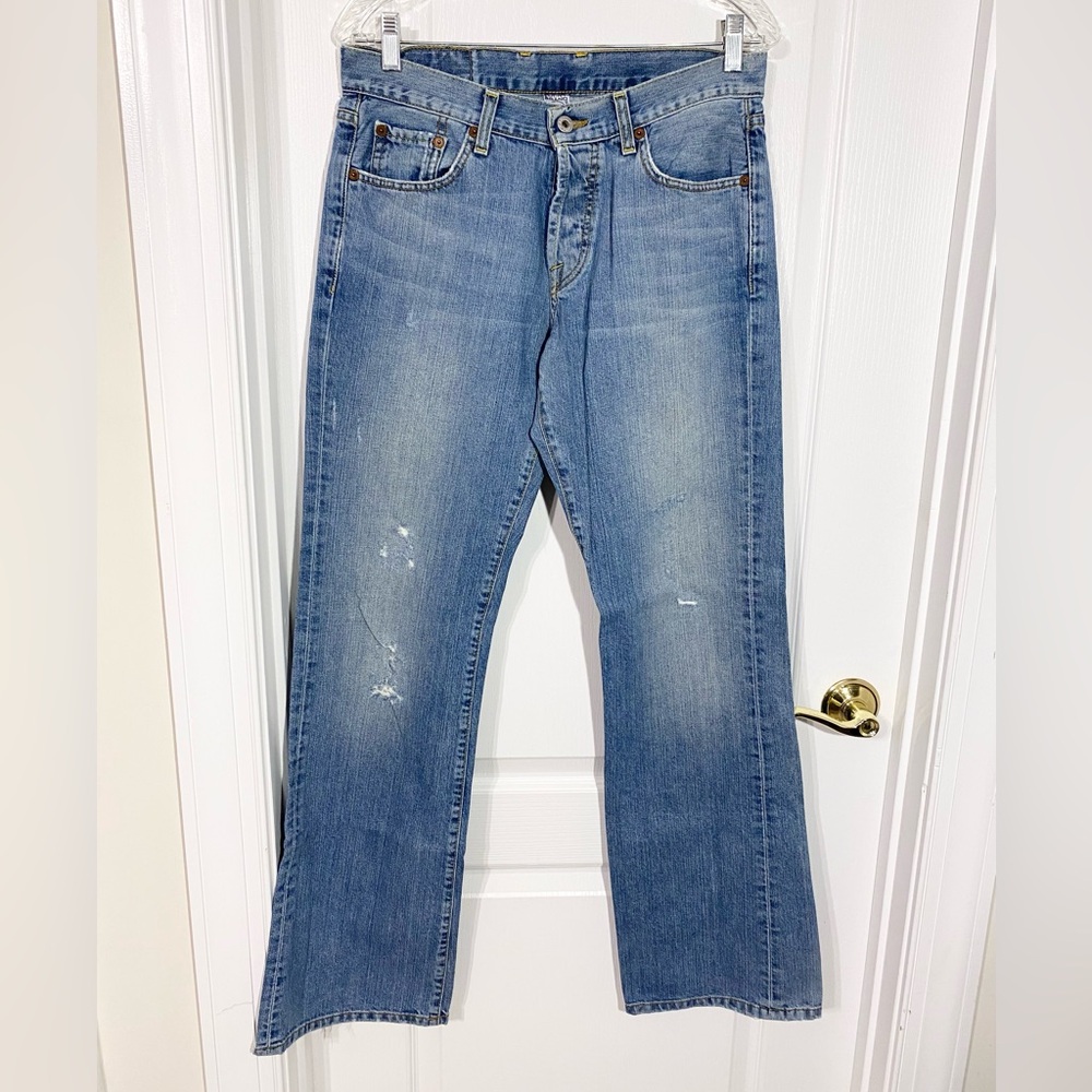 Y2K VTG Lucky Brand USA MADE Distressed Slim Bootleg Jeans Men’s 31/34